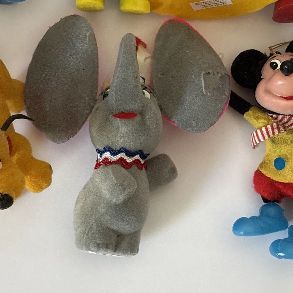 Vintage Walt Disney Snow White Dwarfs Goofy Dumbo Mickey Pluto Ornaments